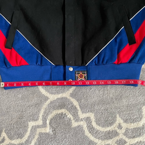 Nascar Men's Black and Blue Checkered Bomber Jacket - Picture 7 of 9